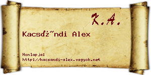 Kacsándi Alex névjegykártya