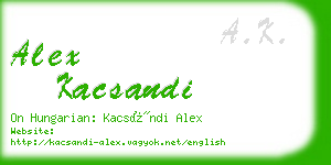 alex kacsandi business card